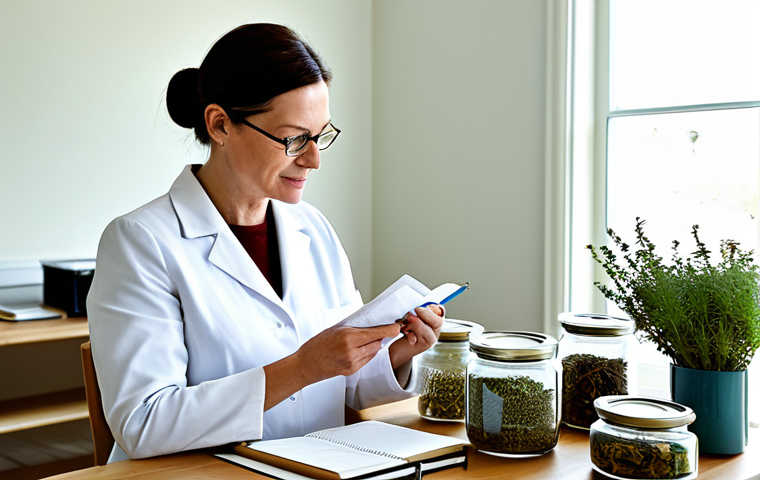 한의사 한약 처방 사례 - Herbalist Consultation**

"A professional herbalist in a bright, airy office, consulting with a full...