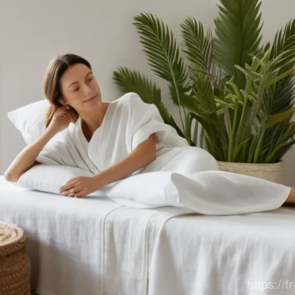 한의학 트렌드 분석 - **Prompt:** A serene French woman, approximately 30-40 years old, with a calm and contented expressi...