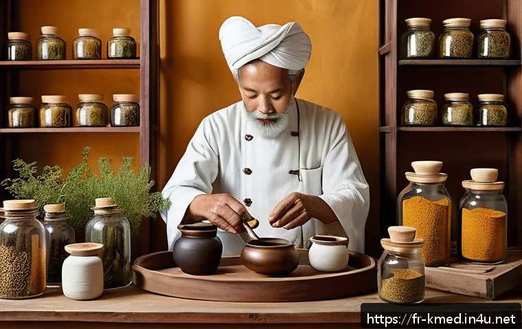 한의학 한약재 기초 지식 - A serene traditional Asian herbal apothecary scene set in a sunlit room with wooden shelves filled w...